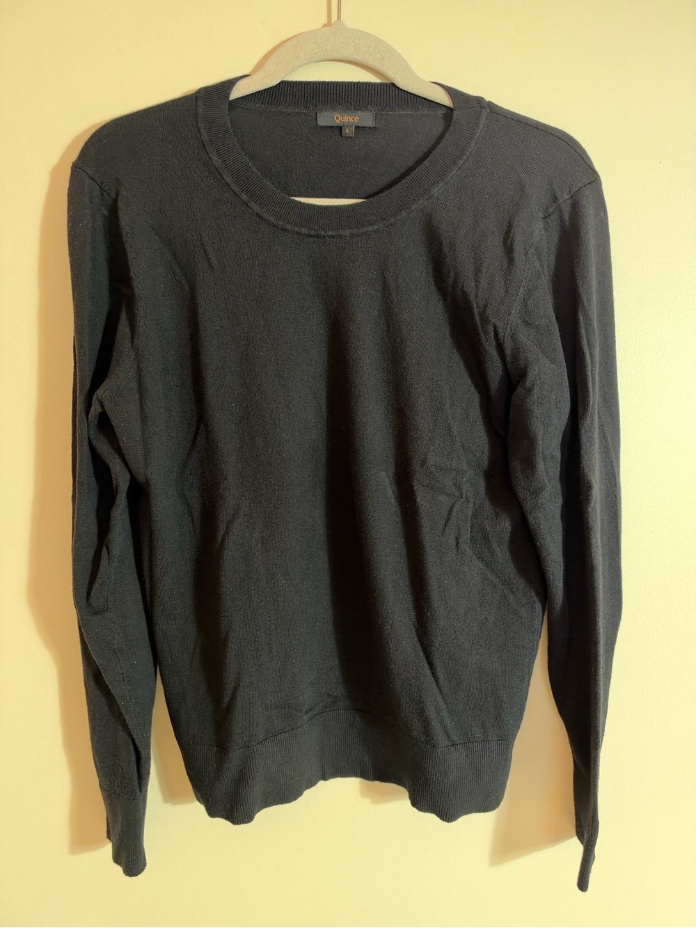 Quince Women's Black Crewneck LongSleeve Sweater size Large